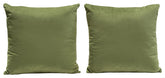 Set of (2) 16" Square Accent Pillows in Sage Green Velvet By Diamond Sofa